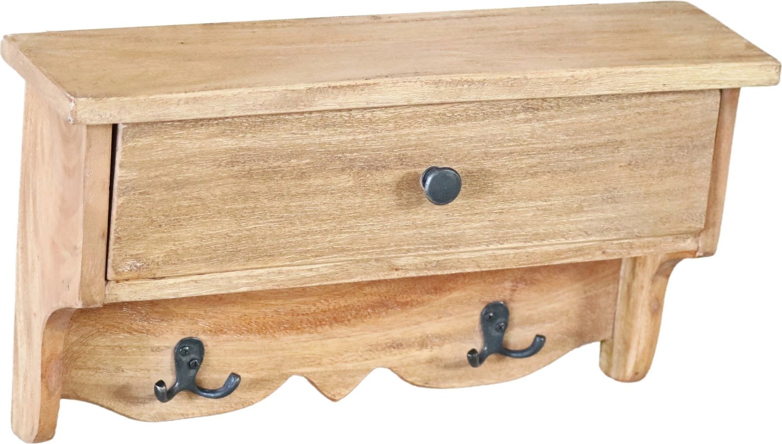 Varëse rrobash Nextdeco e montuar në mur, dru mahogany, H25.5xW46xD12cm