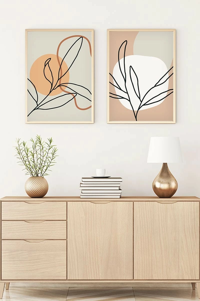 Pikturë dekorative me kornizë MDF (2 copë), Wallity, Huhu61, 50x35cm