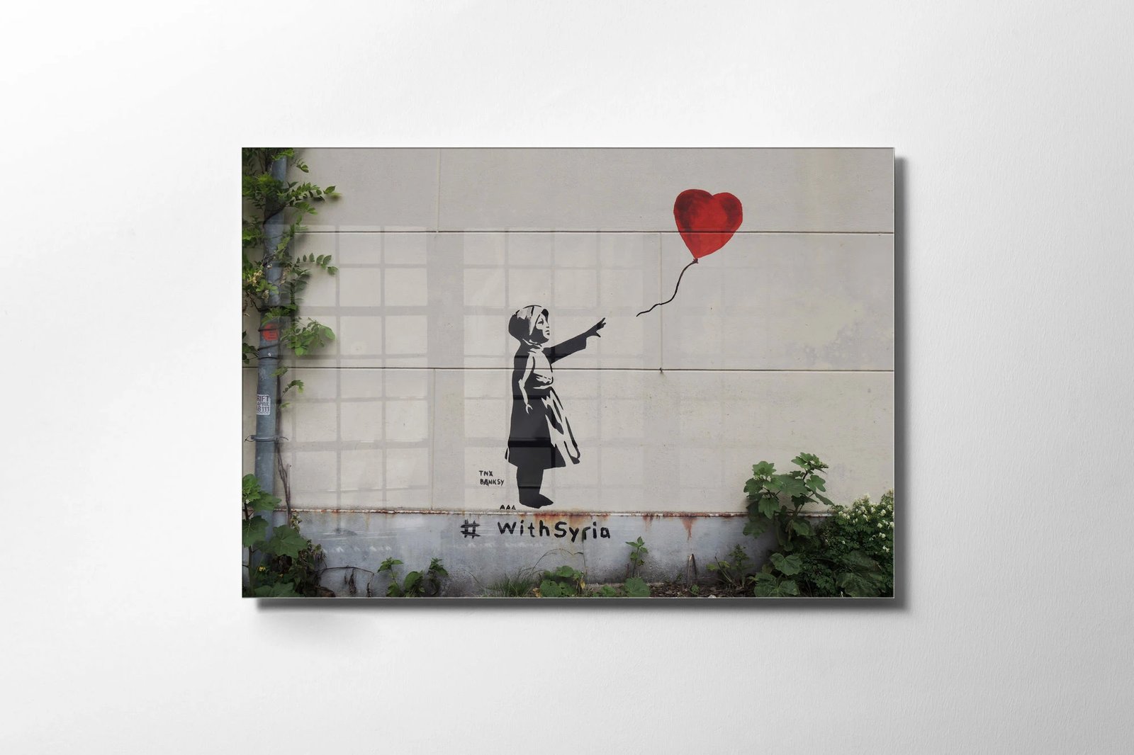 Pikturë dekorative prej xhami të temperuar, Banksy, shumëngjyrëshe, 50x70cm