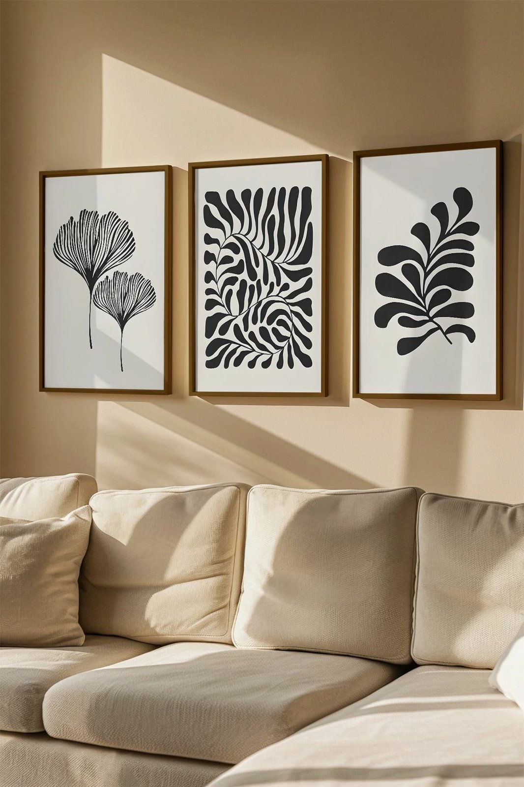 Pikturë dekorative me kornizë (3 copë), Wallity, Artvmodel31-Kahve