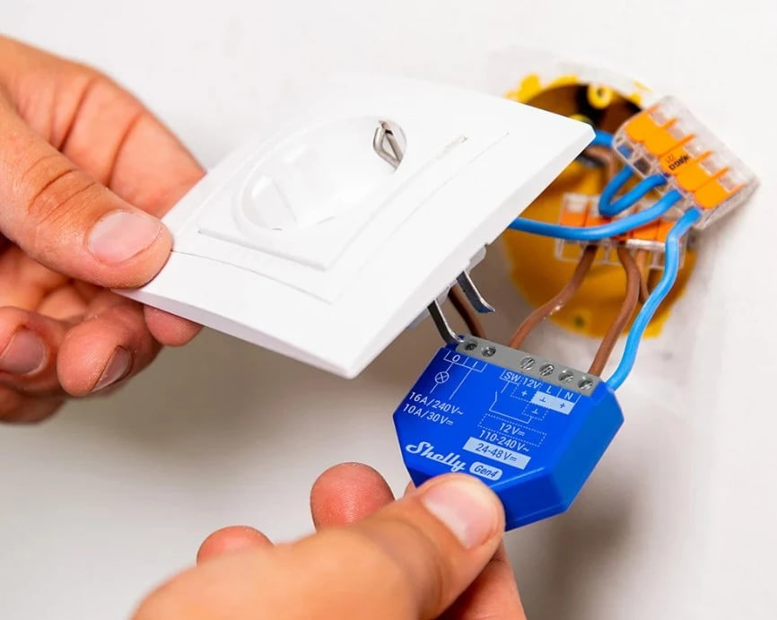 Switch i mençur Shelly 1 Gen4, 2 copë, Blu