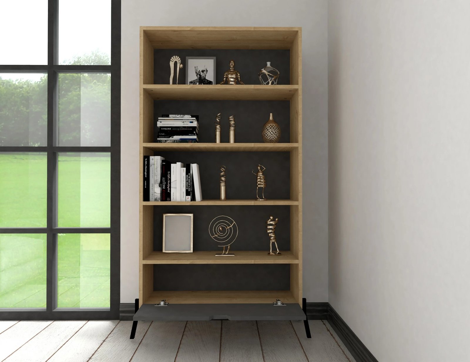 Set mobiljesh për dhomë dite, Ponuse, ngjyrë lis safir dhe antracit