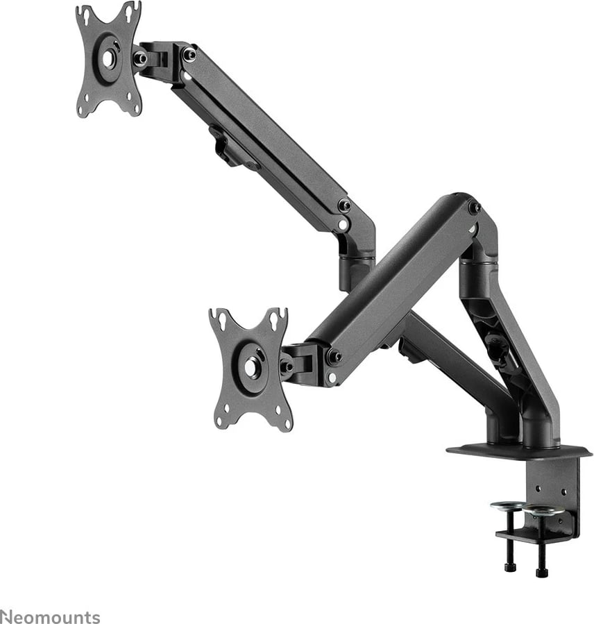 Kasë monitori Neomounts FPMA-D650DBLACK, për 2 ekrane, 17-27 inç, rregullim lartësie, ngjyrë e zezë