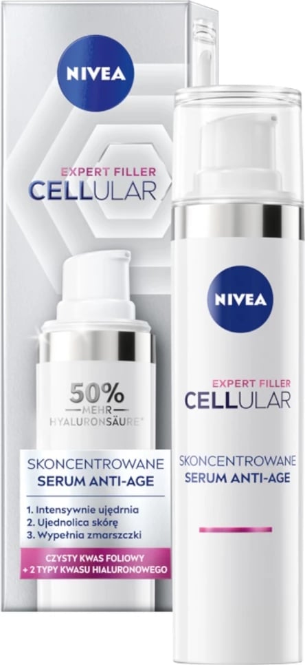 Serum kundër plakjes Nivea Cellular Expert Filler Concentrated për femra, 40ml Serum kundër plakjes Nivea Cellular Expert Filler Concentrated për femra, 40ml