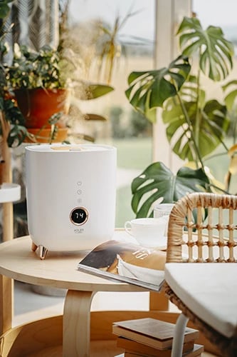 Lagështues ajri ultrasonik, Adler, AD 7972, 4L, 35 m2, LED display me butona prekje, aromaterapi, timer, i bardhë