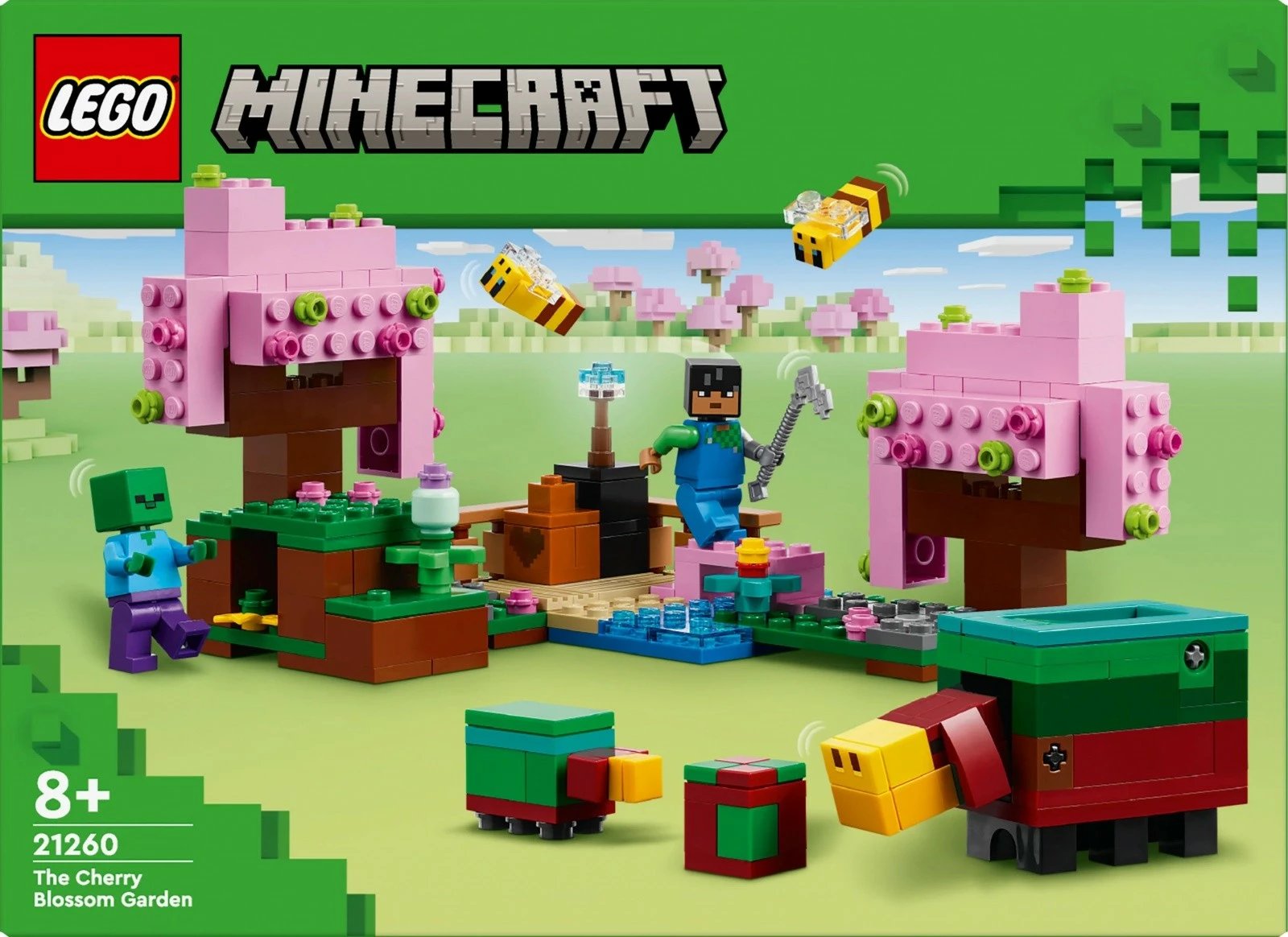 Set LEGO Minecraft Cherry Blossom Garden 21260, 304 pjesë, plastikë, për fëmijë 8+