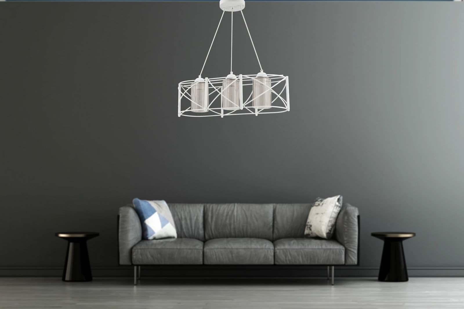 Llambë tavani Opviq Dratrio, xham i bardhë, gri