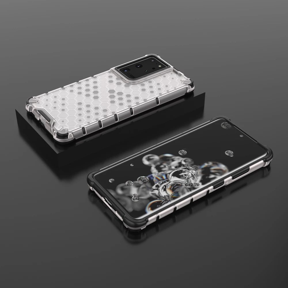 Mbështjellës Hurtel Honeycomb për Samsung Galaxy S22 Ultra, transparent