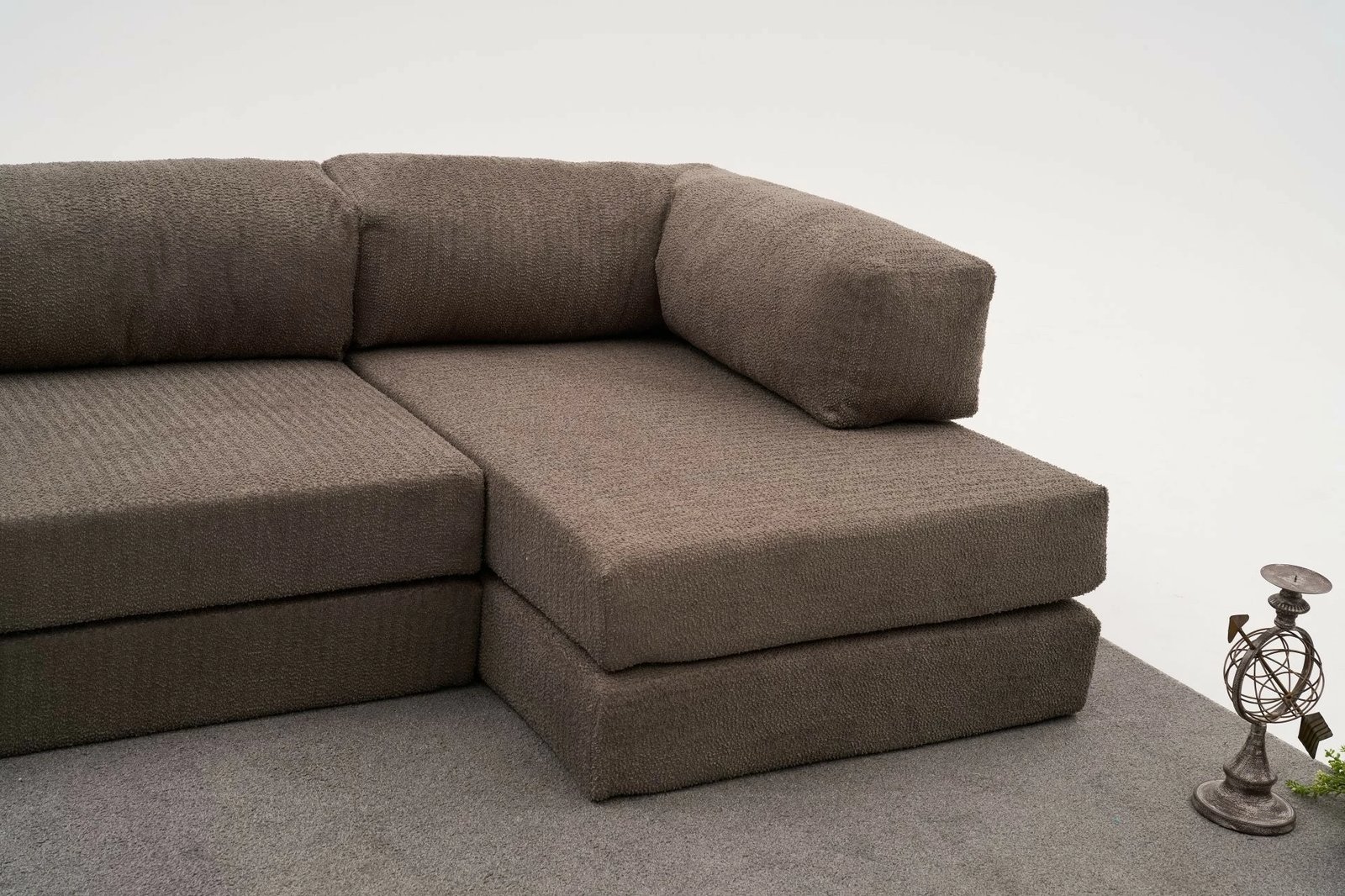 Këndare Comfort, stof 100% chenille, ngjyrë gri, Atelier del Sofa
