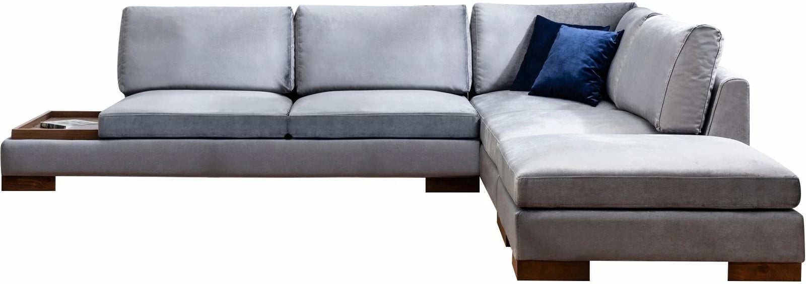 Këndare Atelier del Sofa Tulip, këndore e djathtë me puf, ngjyrë gri e errët