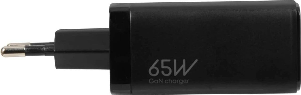 Karikues rrjeti iBOX ILUC65B GaN 65W PD3.0/QC4.0+, 2x USB-C, 1x USB-A, kabllo USB-C 1.5m, e zezë