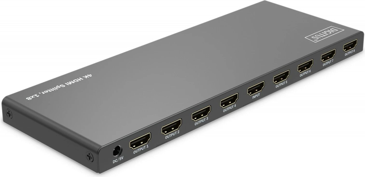 Shpërndarës HDMI Digitus DS-55338, 1x8, 4K/60Hz, HDR, i zi