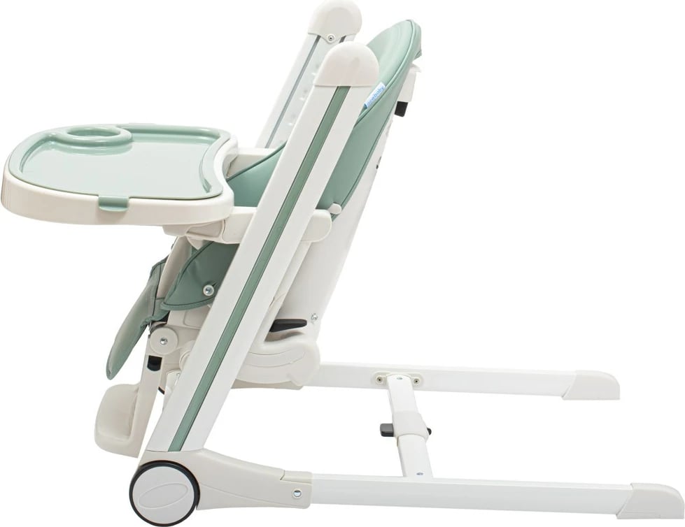 Karrige e lartë për bebe, New Baby, Muka, 5 nivele lartësie, shpinore 6 pozicione, tabaka dyshe, dusty green