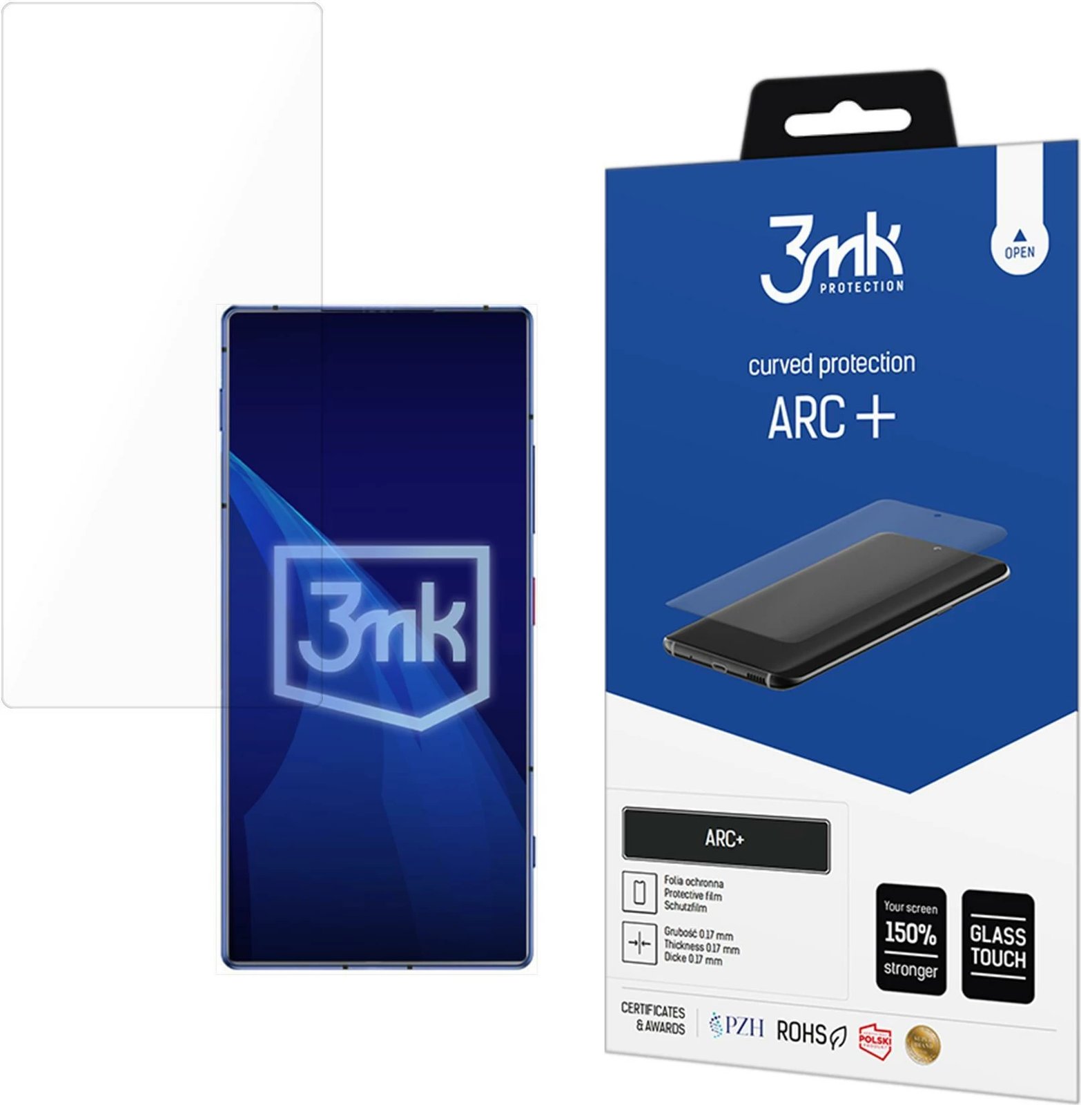 Folje mbrojtëse ARC+ 3mk Protection për Nubia Z70 Ultra, për ekran të lakuar