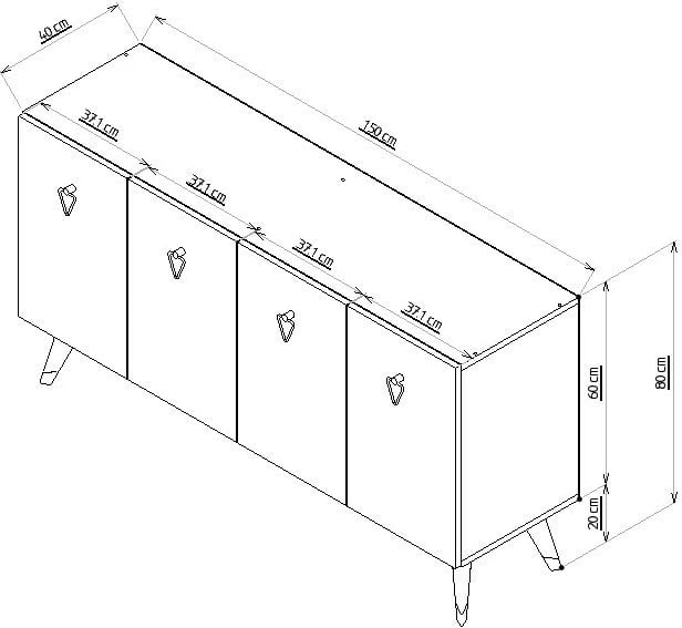 Konsol Hanah Home, bardhë-argjendtë