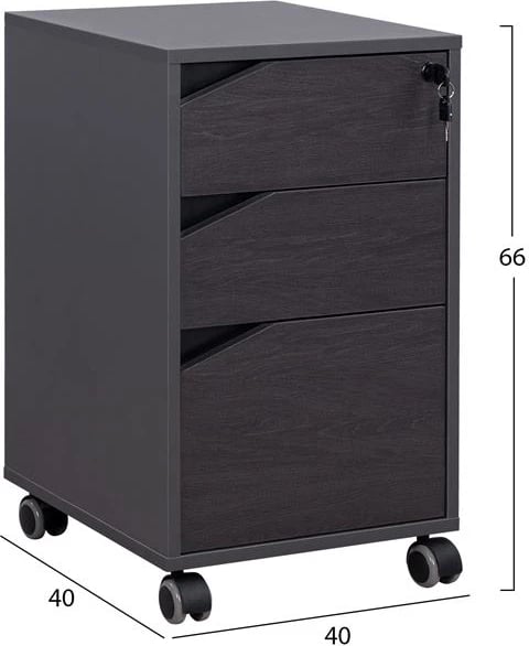 Sirtar profesional për zyre me rrota, ngjyrë druri trëndafili, FH2108, 40x40x66 cm