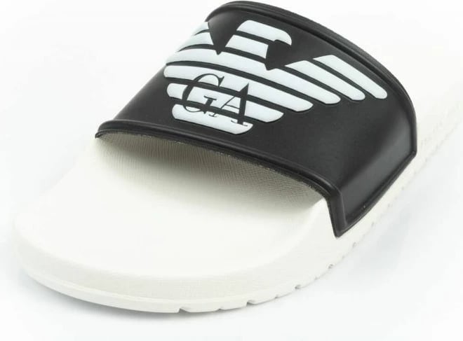 Flip-flopa për meshkuj Emporio Armani, të bardha dhe të zeza