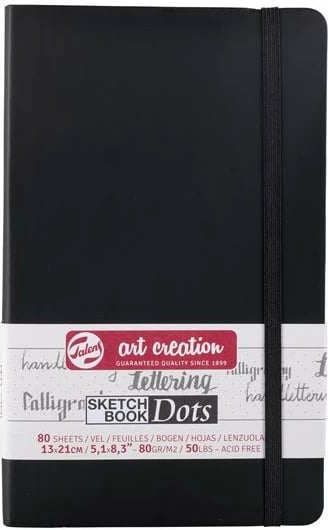 Libër skicash Talens Art Creation me pika, 80 fletë, 13x21cm, Ngjyrë e zezë