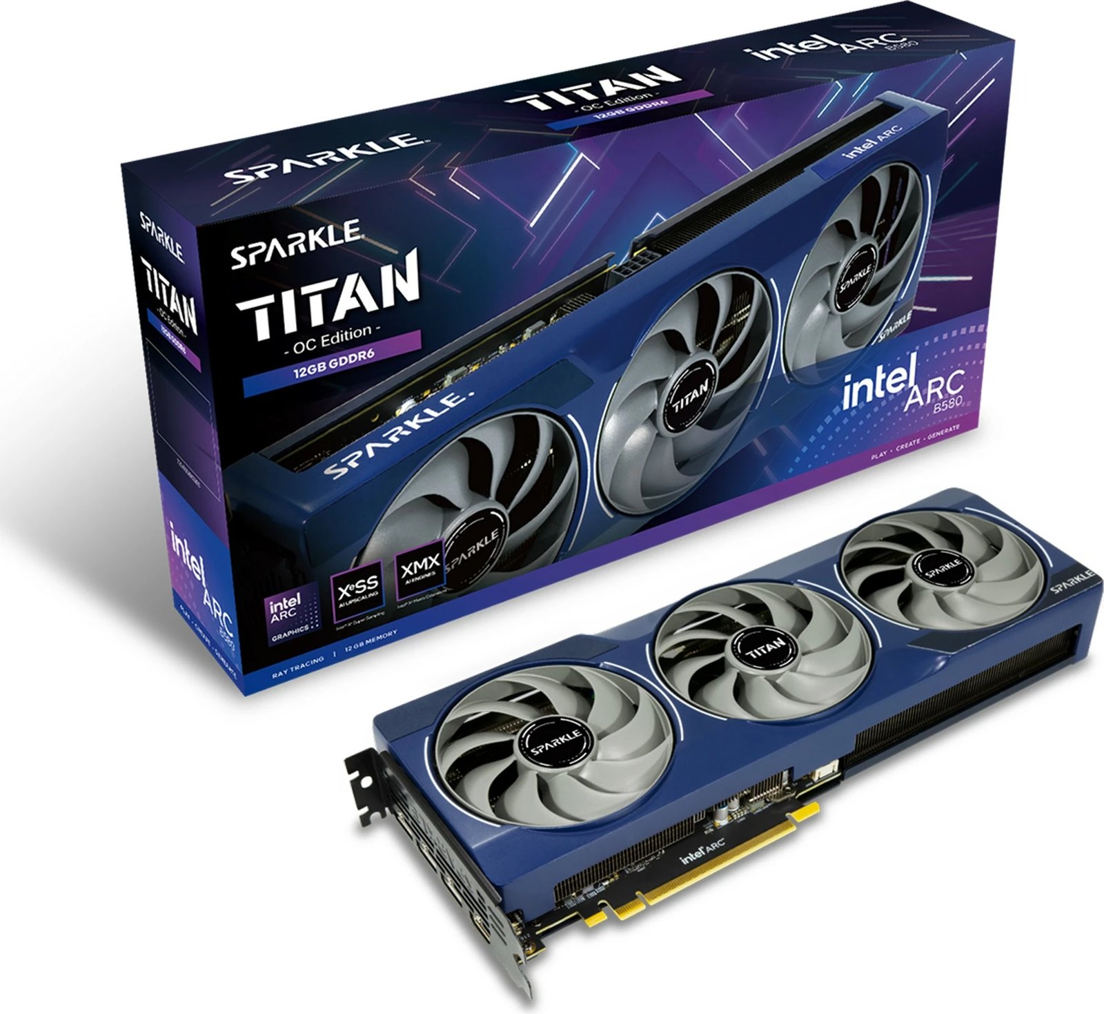 Kartelë grafike Sparkle B580 12GB Intel Arc Titan OC GDDR6, Blu
