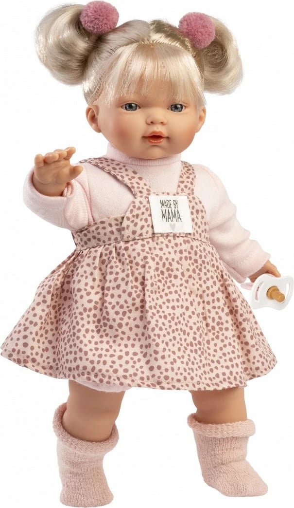 Kukull qajse, Llorens, Roberta 33158, 33 cm, me cuclë, bateri LR44, set 5 pjesë