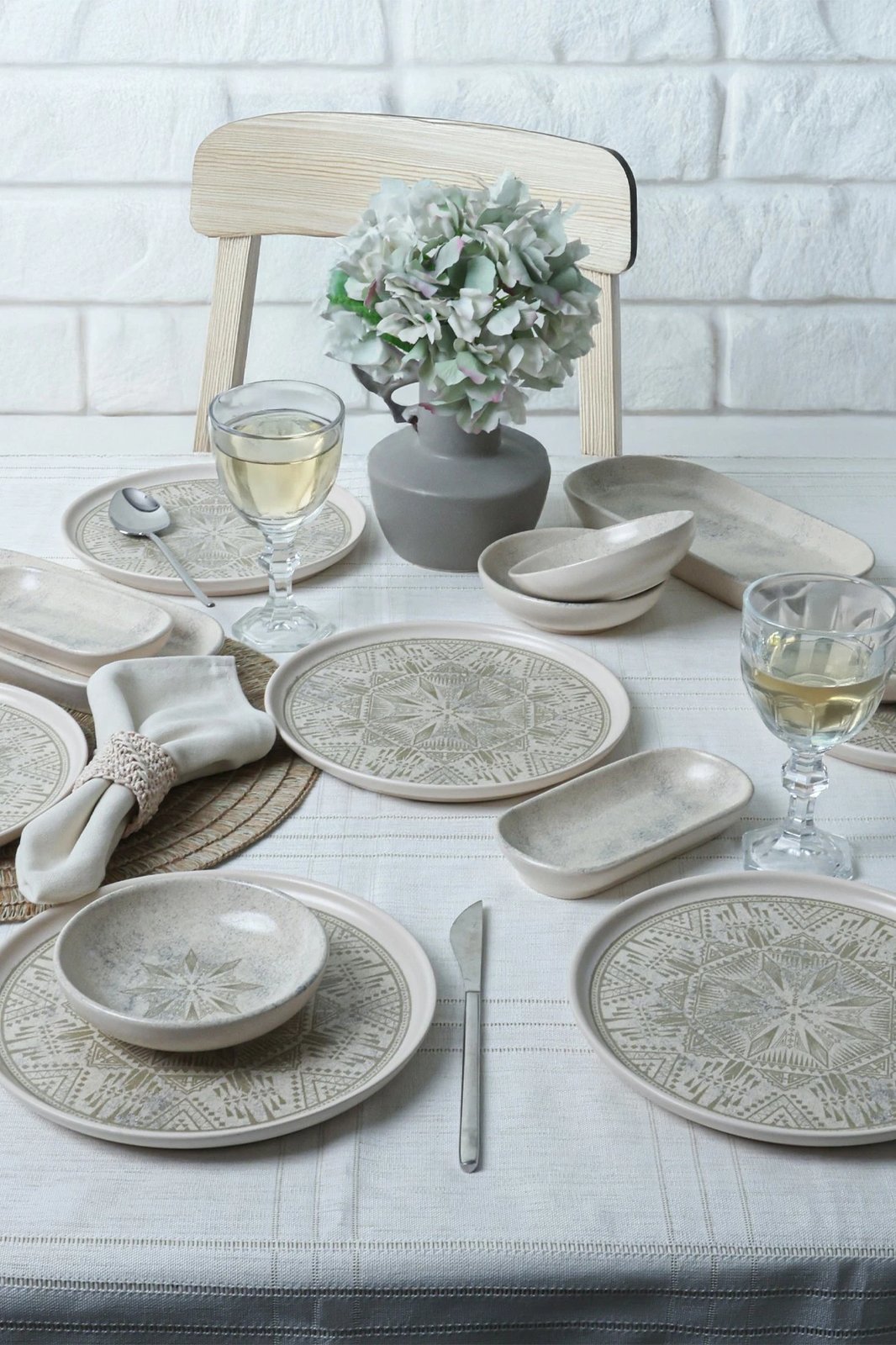 Set mëngjesi 14 pjesësh, Hermia Concept, X00019003, ngjyrë krem