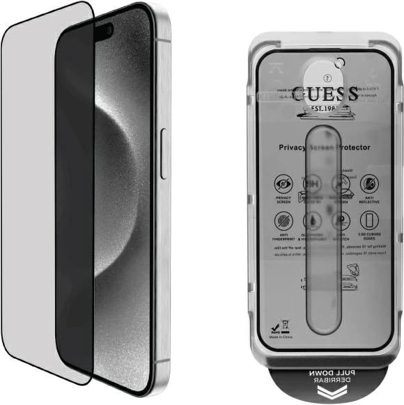 Mbështjellës xhami Guess Privacy 2.5D Outline për iPhone 16, 6.1"