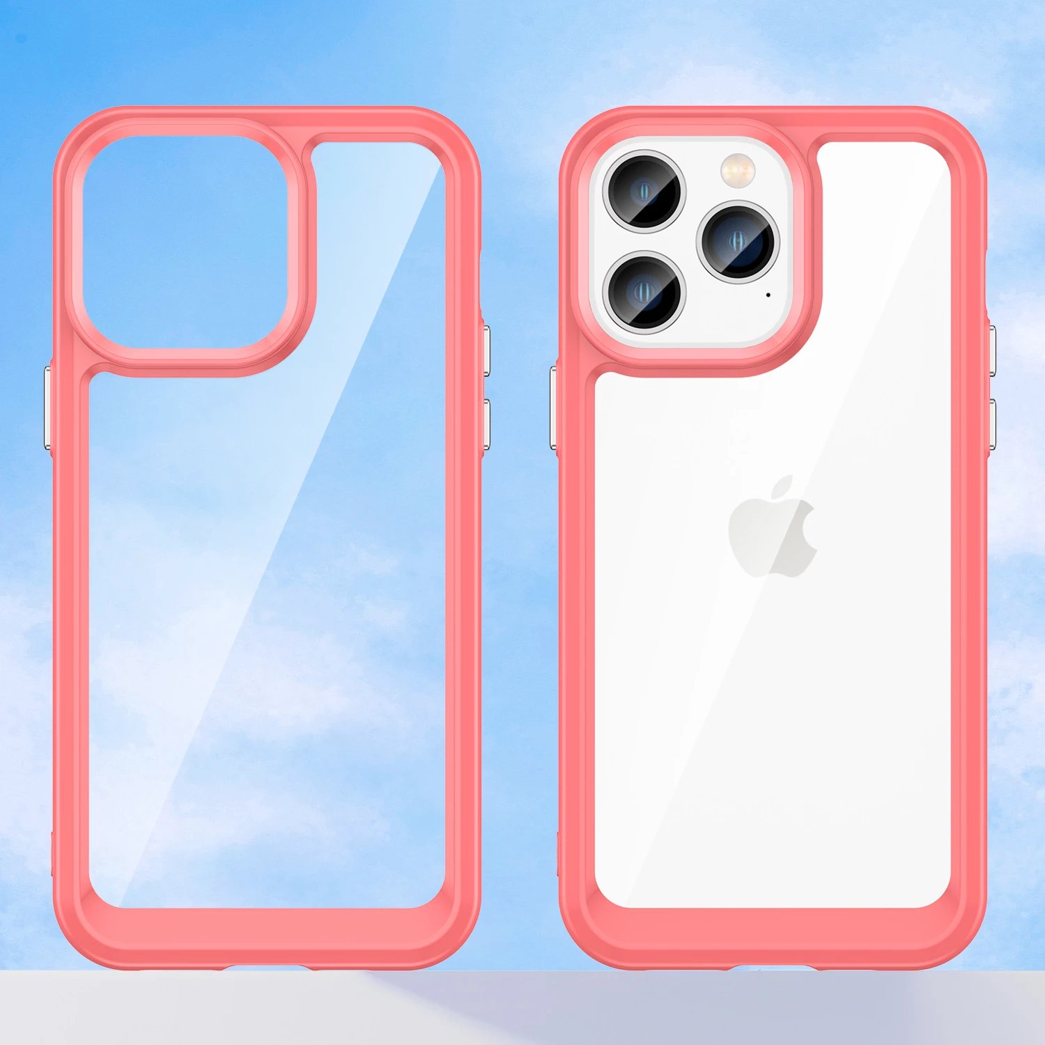 Mbështjellës Hurtel Outer Space Case për iPhone 14 Pro Max, hard cover me kornizë xhel, Kuqe
