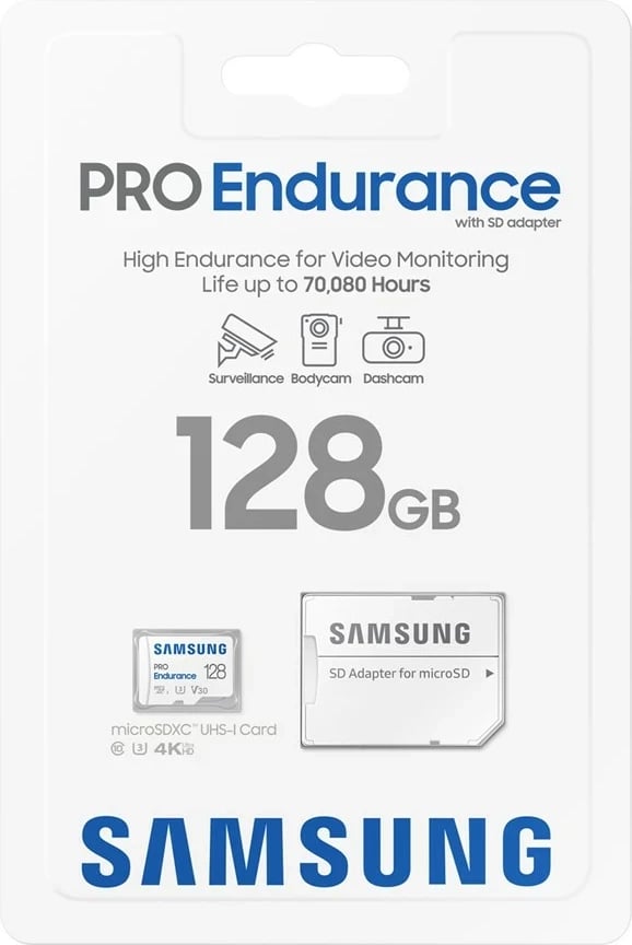 Kartelë memorie Samsung PRO Endurance MB-MJ128K, 128 GB, microSDXC, e bardhë
