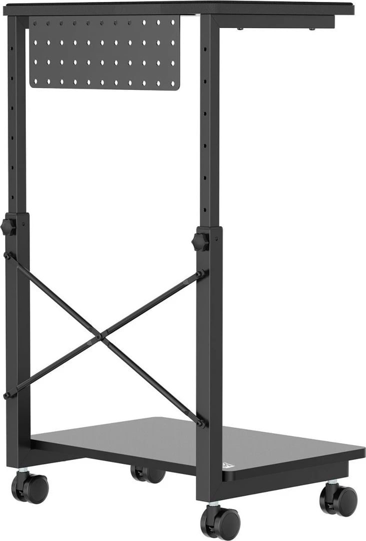 Karrocë për kasë kompjuteri Maclean RS430, me rrota, e zezë