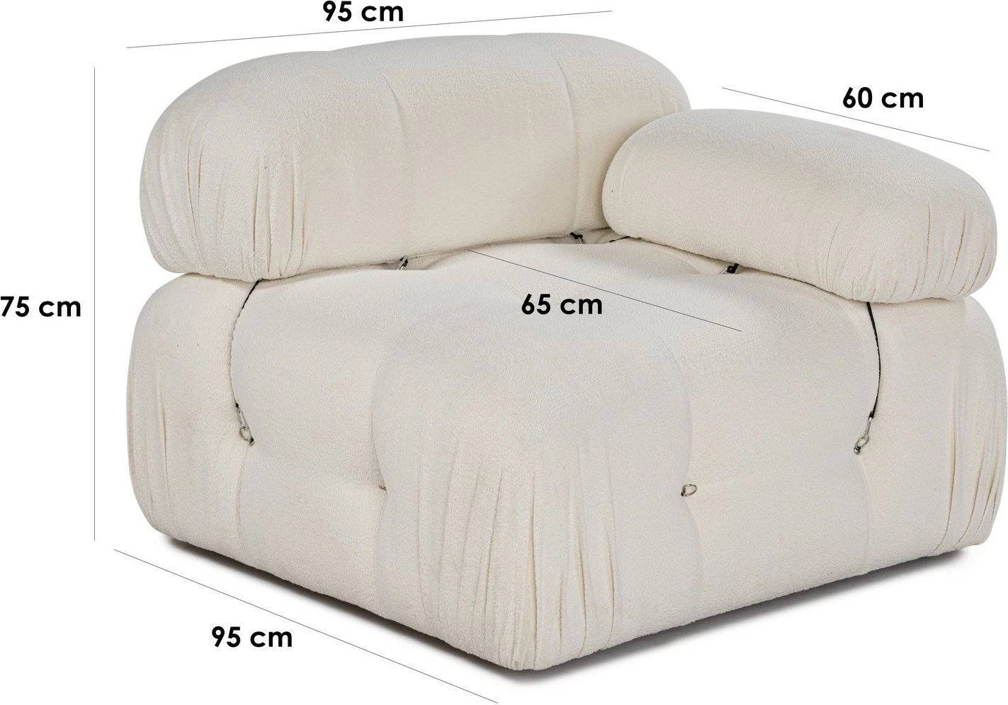 Karrige një vendëshe Bubble, ngjyrë e bardhë, Atelier del Sofa