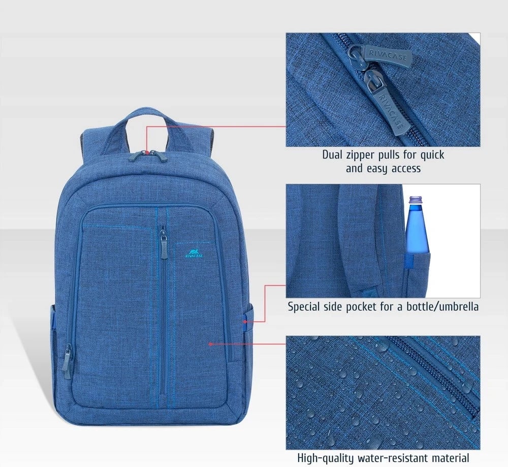 Çantë shpine Rivacase 7560, Blu Poliester