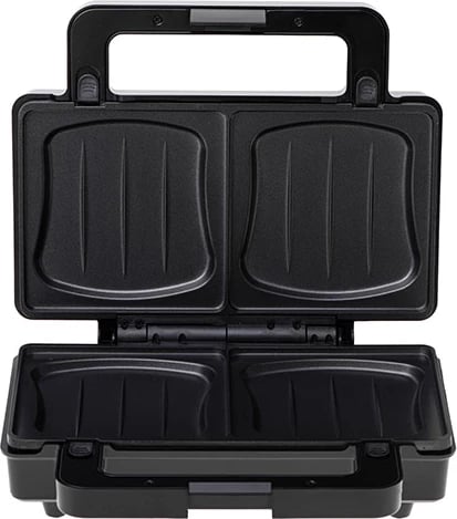 Toster sanduiçash 2-në-1, Adler AD 3073, pllaka të këmbyeshme sanduiçi dhe grill, shtresë jo-ngjitëse, 1000–1400W, i zi