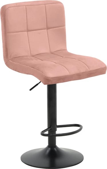 Karrige për bar Remina, lartësi e rregullueshme, kadife ngjyrë mollë e kalbur, bazë e zezë mat, set 2 copë, 44x44x112cm