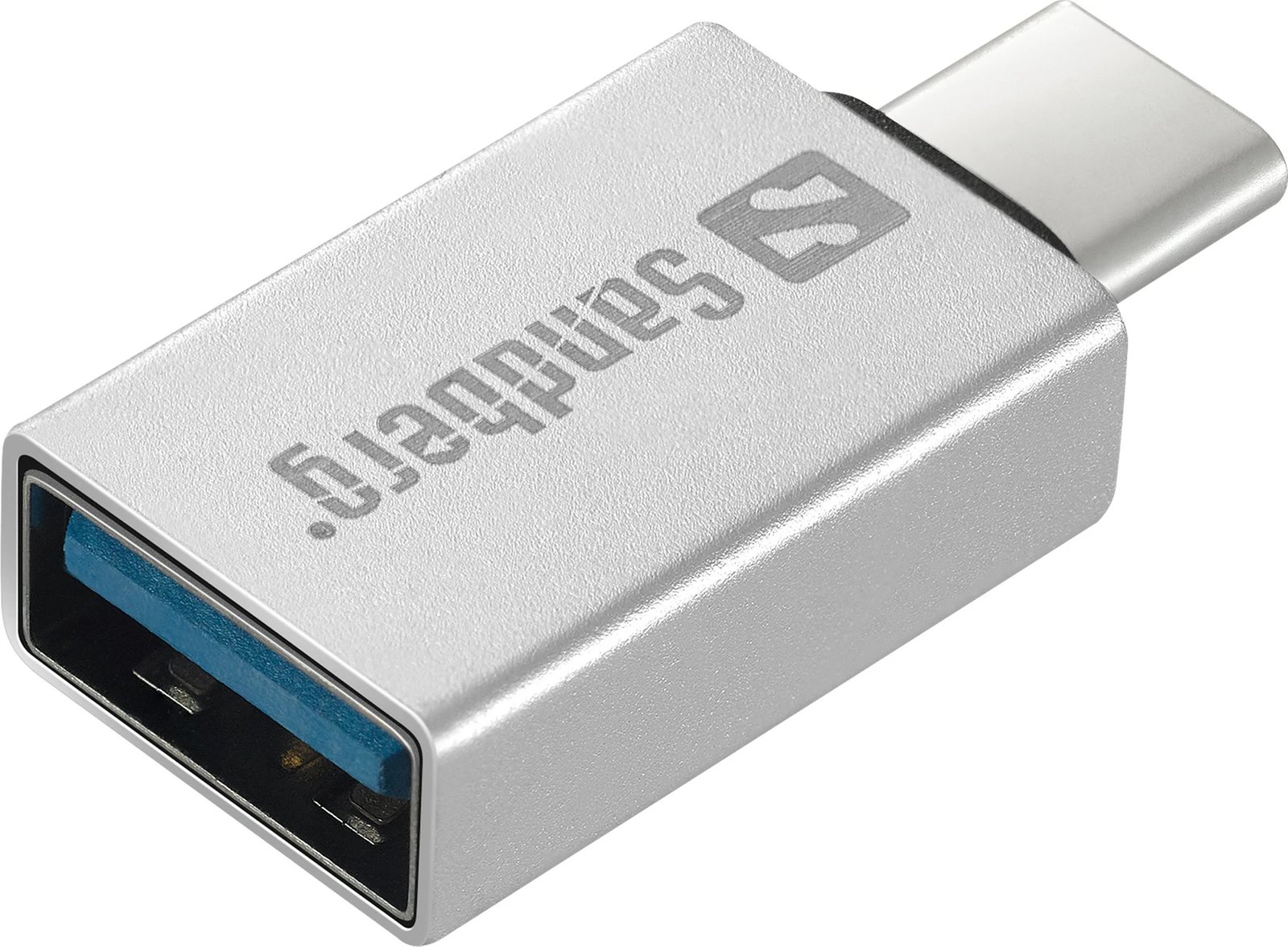 Dongle USB-C në USB 3.0 Sandberg, USB 3.2 Gen 1 (3.1 Gen 1) Type-C, USB 3.2 Gen 1 (3.1 Gen 1) Type-A, Argjend, Alumini