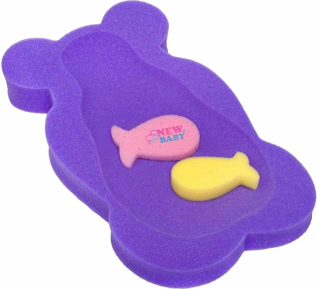 jastëk shkumë për banjë bebe, New Baby, BASIC Bear Maxi, 58 cm, i përshtatshëm nga lindja, vjollcë