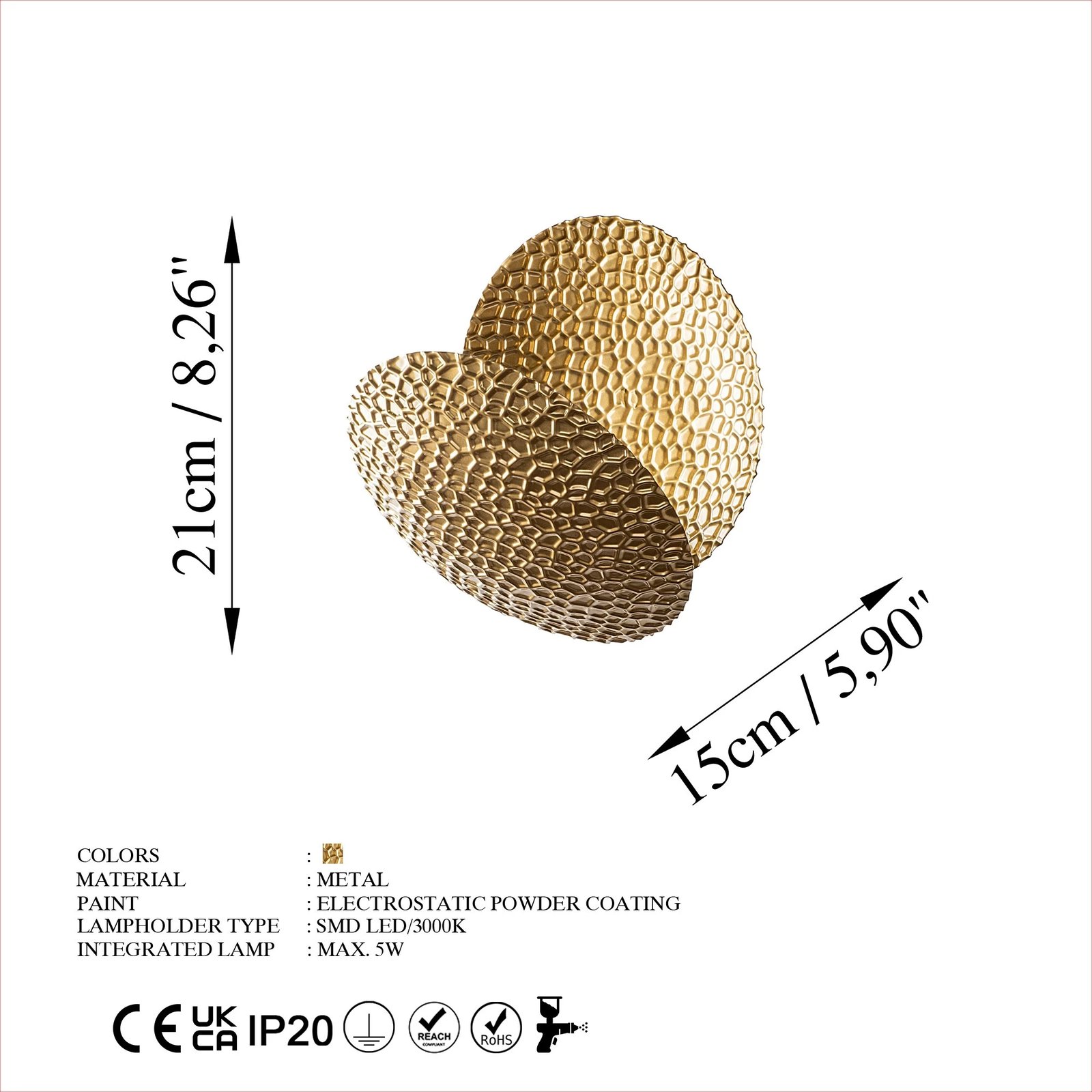 Llambë muri Opviq, Yosma-13645, ngjyrë ari