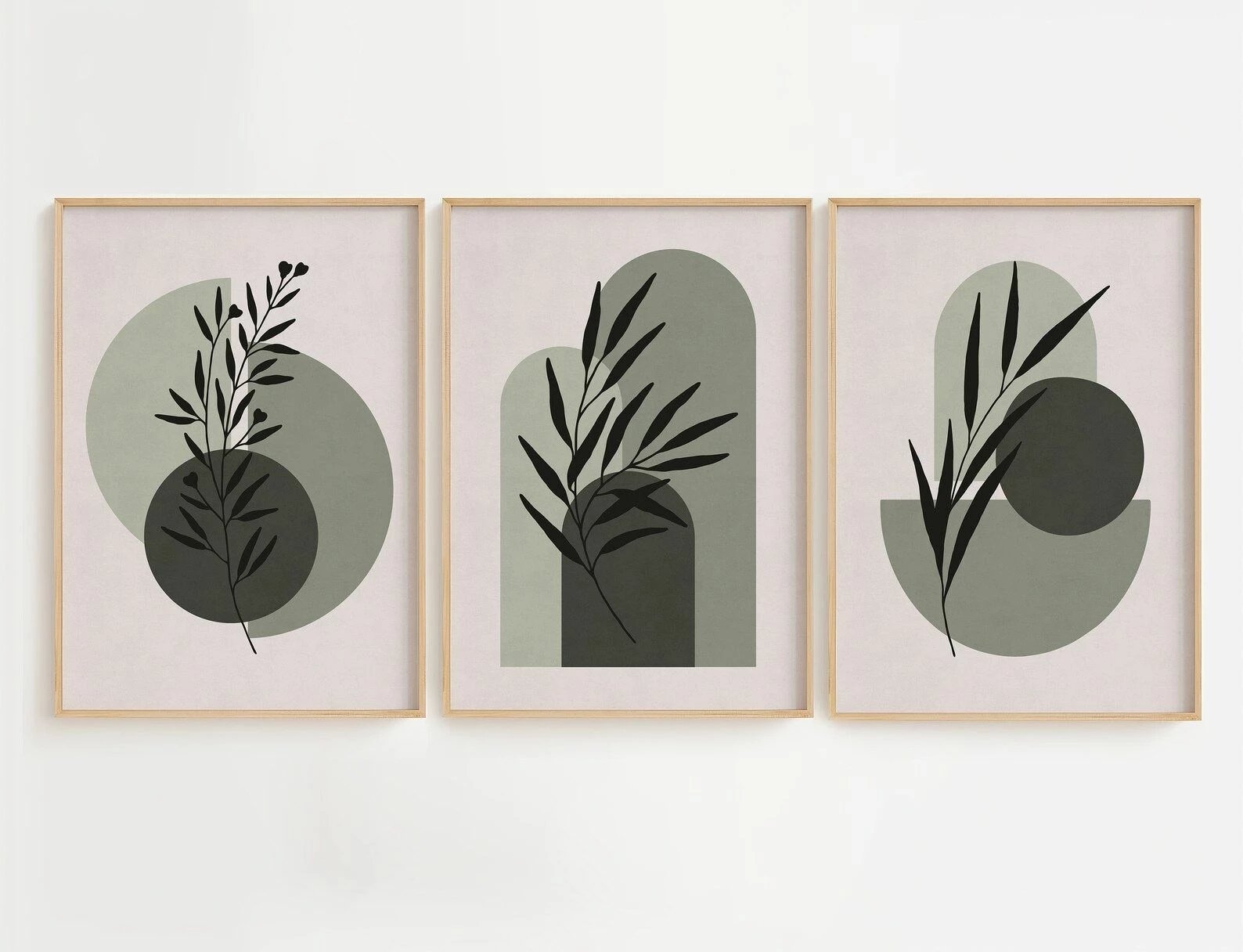 Pikturë dekorative me kornizë (3 copë), Wallity, Artvmodel36-Ahsap