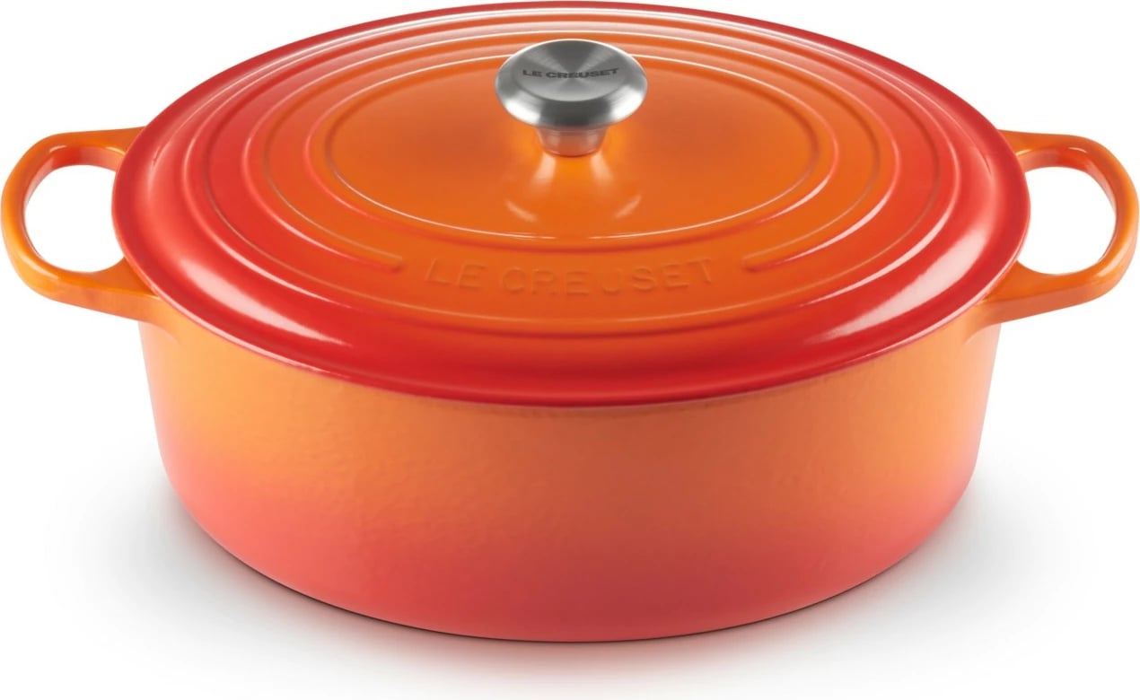 Tenxhere Le Creuset Signature 7.5L ovale, gize, portokalli