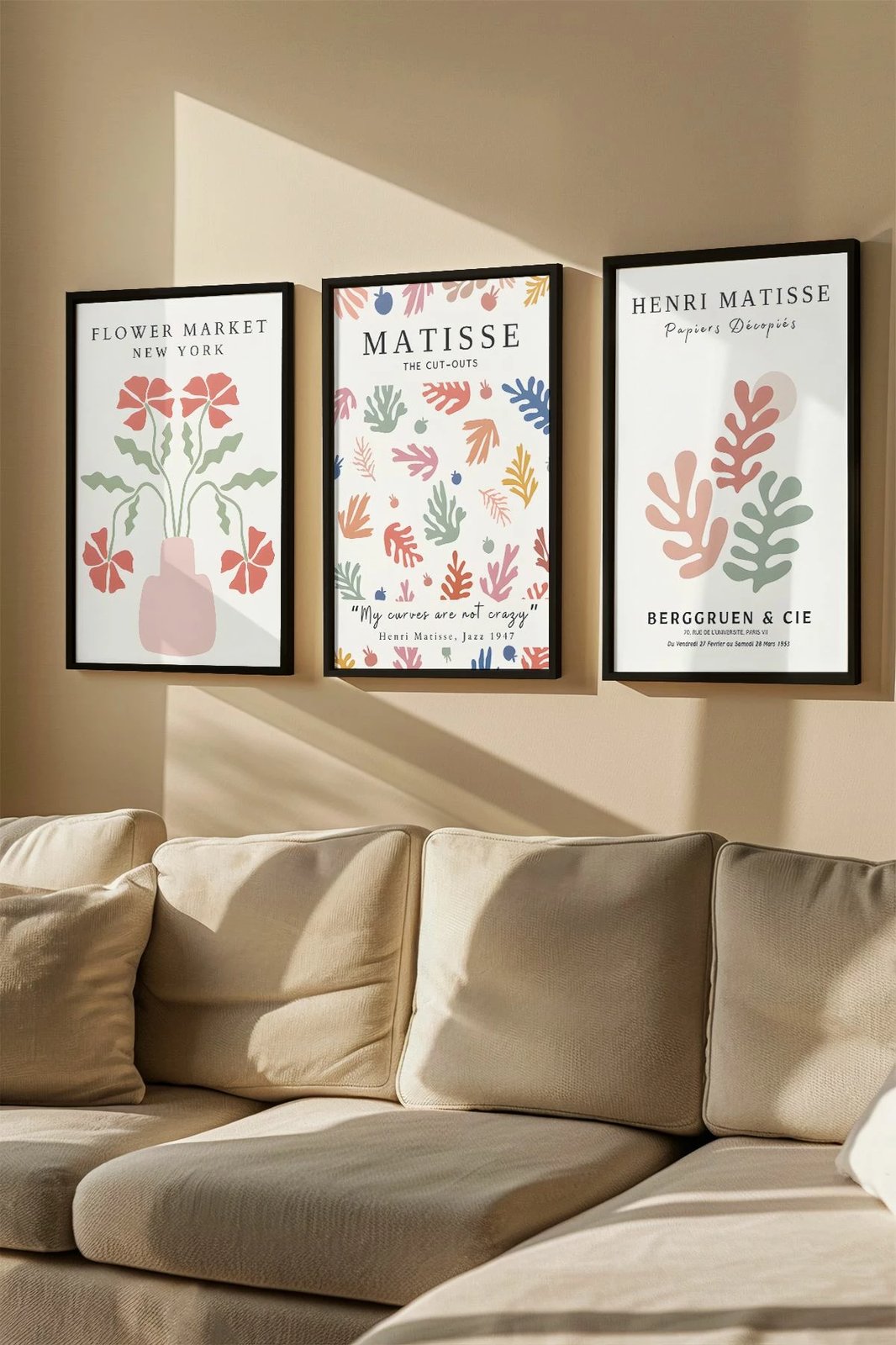 Set pikturash dekorative me kornizë (3 copë), Wallity, Artvmodel27-Sıyah