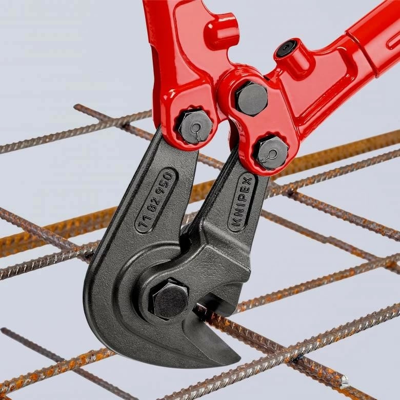 Prerëse rrjete betoni Knipex 71 82 950, 180mm, dorezë ergonomike, ngjyrë zezë/blu/kuqe