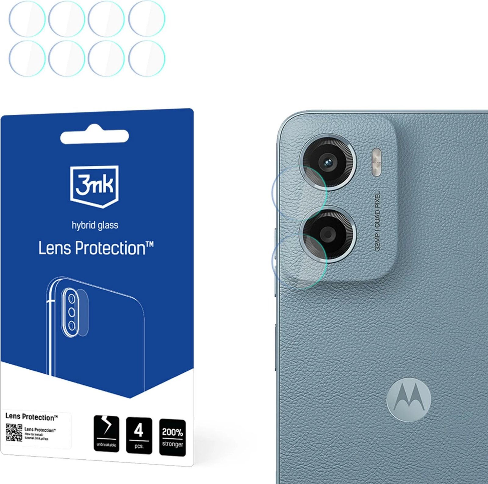Mbështjellës xhami për kamerë Motorola Moto E15 3mk Protection, set