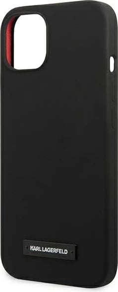 Mbështjellës Karl Lagerfeld KLHCP13SSLMP1K për iPhone 13 mini, silikon, i zi