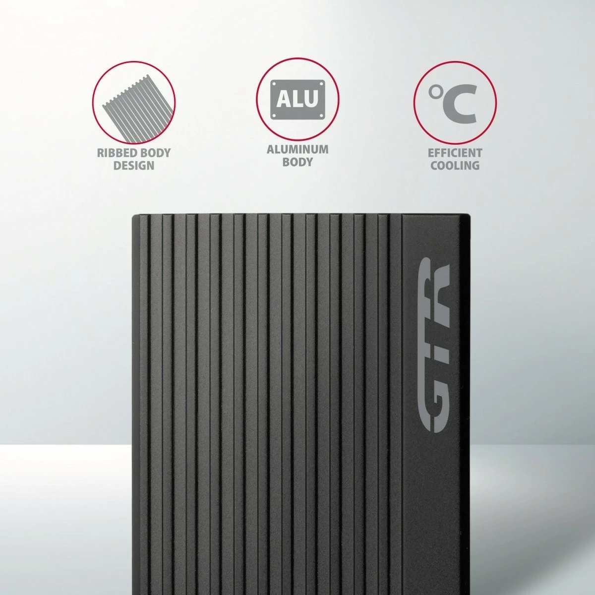 Kasë e jashtme AXAGON EEM2-GTR për NVMe M.2 SSD, USB-C 3.2 Gen 2, Alumini, E zezë