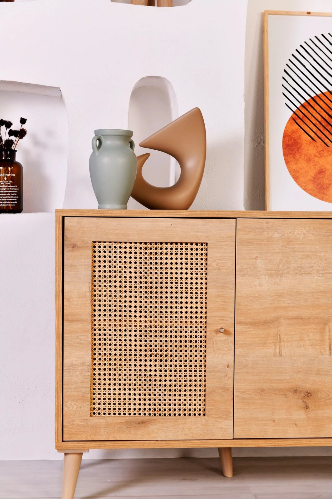 Konsol Skye Decor, hazeran, ngjyrë lisi