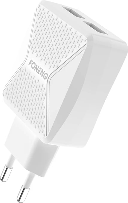 Karikues GaN Foneng EU50, 35W, 2x USB-C, me kabllo USB-C në Lightning, Bardhë