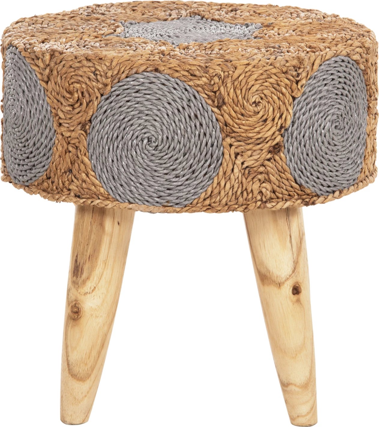 Karrige për bar BEAM FH7826 dru tik dhe rush deti natyral & gri Φ43x45Hcm