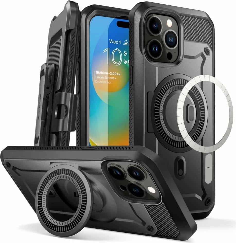 Mbështjellës Supcase Unicorn Beetle Pro Mag për iPhone 15 Pro, MagSafe, i zi