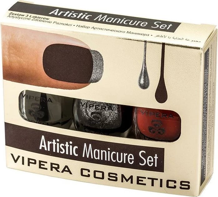Set për manikyr për femra Vipera Artistic 06 Dracula 3x5.5ml
