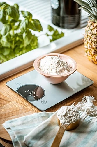 Peshore kuzhine, Adler AD 3173, 10 kg, ekran LED, platformë xhami të temperuar 3 mm, funksion Tare, gri