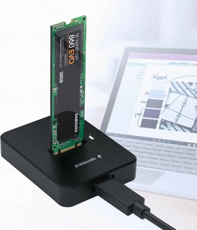 Stacion dokimi për SSD M.2 Gembird DD-U3M2, USB-C, i zi